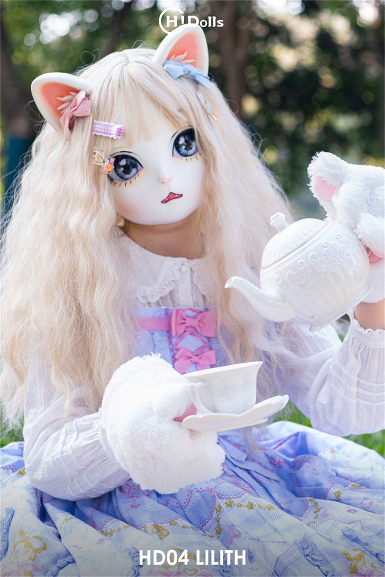 HIDOLLS大人気の動物シリーズ　HD04　Lilith　リリス　猫頭　キグルミマスク　ノーマルメイク付き　正規品保証-1