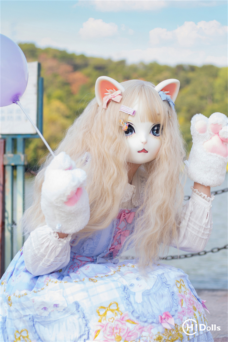 HIDOLLS大人気の動物シリーズ　HD04　Lilith　リリス　猫頭　キグルミマスク　ノーマルメイク付き　正規品保証-2
