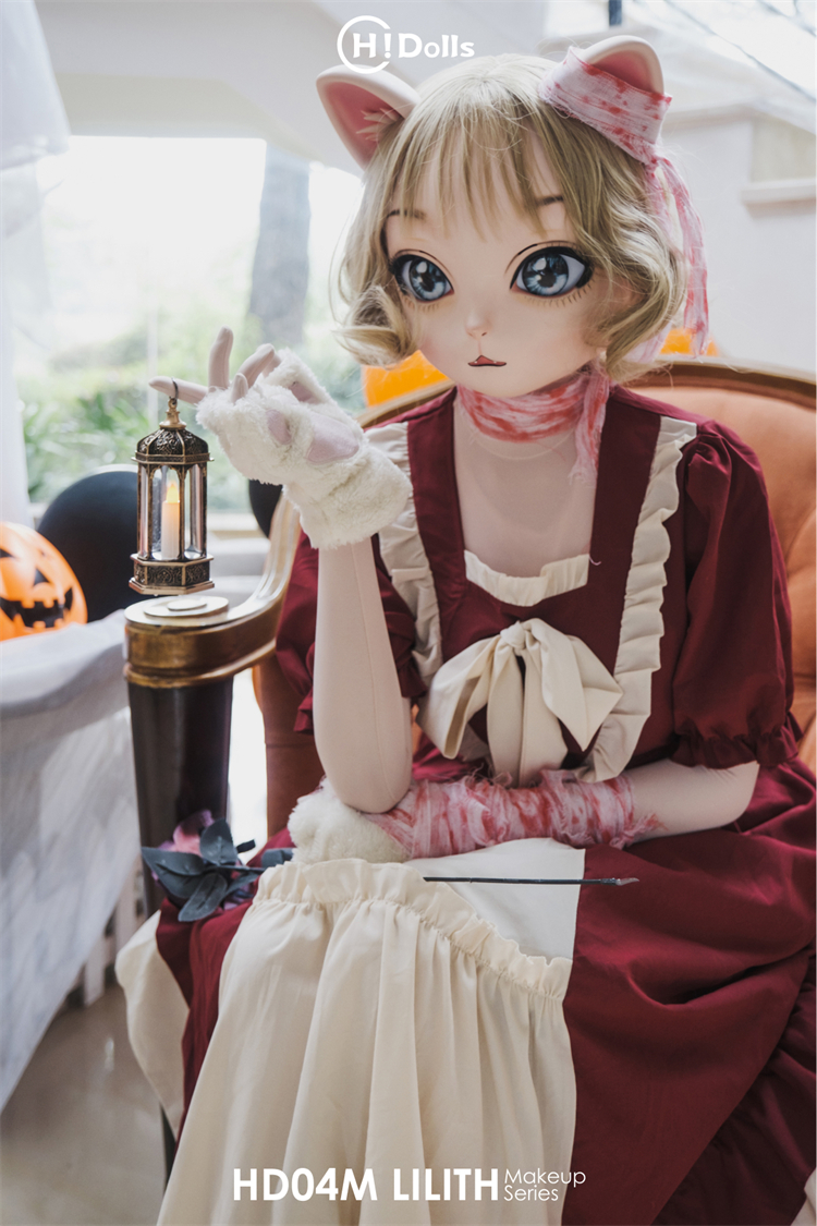 HIDOLLS大人気の動物シリーズ　可愛い猫顔　HD04　Lilith　リリス　猫頭　キグルミマスク　ビューティーメイク付き　正規品保証-1