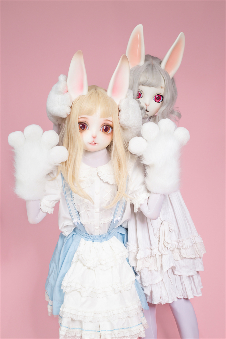 HIDOLLS大人気の動物シリーズ　可愛いウサギ顔　HD06　Hinata　ヒナタ　兎頭　キグルミマスク　正規品保証-1