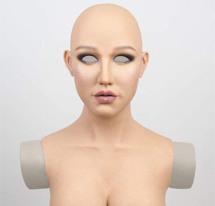 新品登場‼M26（普通版）/M26+（アップグレード版）瀾ちゃん（Doris）　欧米美人顔　高品質　フルヘッド／Eカップシリコン充填胸付き　植毛の眉毛　ノーマルメイク/ビューティーメイク/Office Ladyメイク/女神スペシャルメイク2付き　フィット感のすごいフィメールマスク　正規品保証　全国送料無料-21