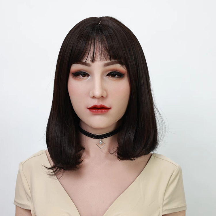 美人顔の恵(May)ちゃん　全頭スタイル　フィメールマスク　目玉無し　顔にピッタリ　ニューハーフ　女装 かわいい　フェイススキン-3