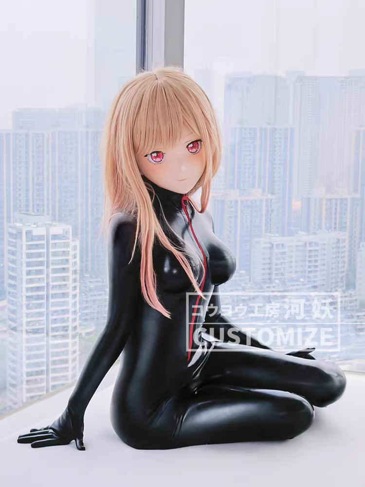 二次元美少女　可愛い　フルヘッド着ぐるみマスク(D-01)　通気孔付　高品質樹脂製　サイズオーダーメイド　全頭面　鍵つき　河妖工房製品　正規品保証　全国送料無料-3