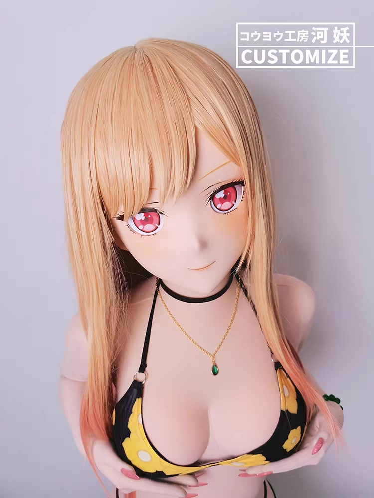二次元美少女　可愛い　フルヘッド着ぐるみマスク(D-01)　通気孔付　高品質樹脂製　サイズオーダーメイド　全頭面　鍵つき　河妖工房製品　正規品保証　全国送料無料-5