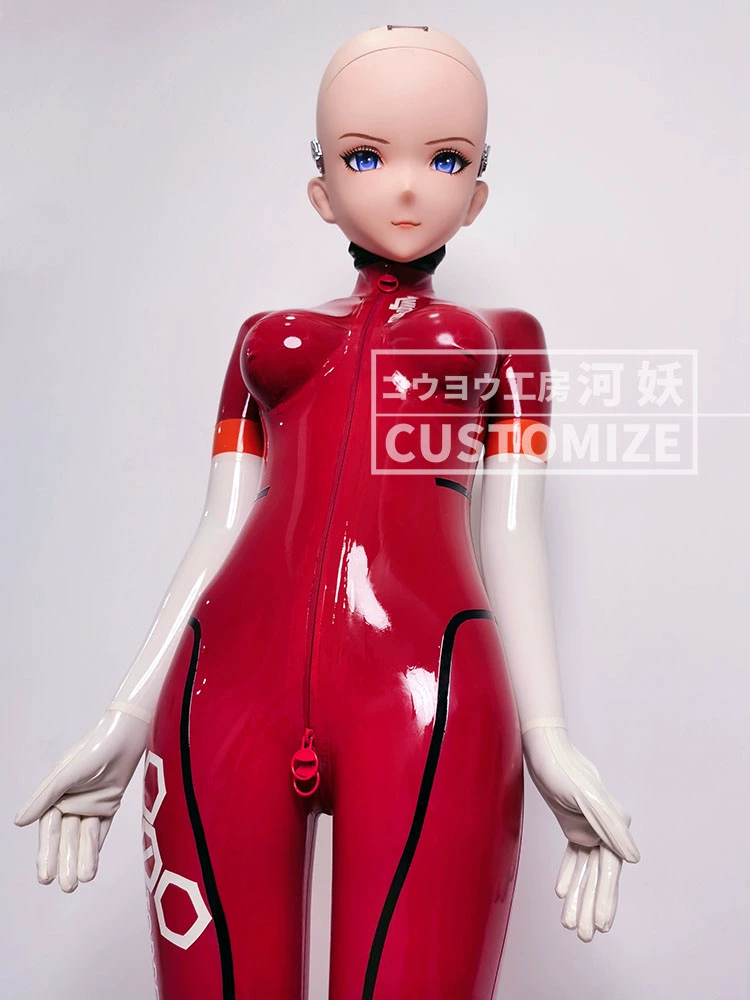 二次元美少女　可愛い　フルヘッド着ぐるみマスク(D-02)　通気孔付　高品質樹脂製　サイズオーダーメイド　全頭面　鍵つき　河妖工房製品　正規品保証　全国送料無料-1