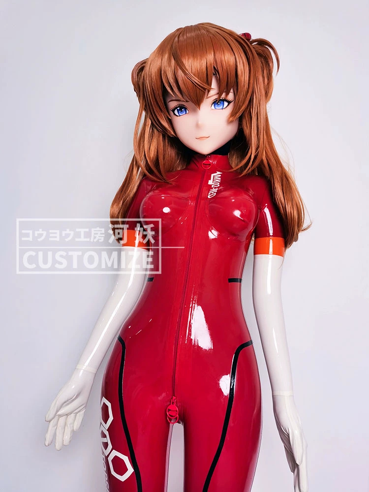二次元美少女　可愛い　フルヘッド着ぐるみマスク(D-02)　通気孔付　高品質樹脂製　サイズオーダーメイド　全頭面　鍵つき　河妖工房製品　正規品保証　全国送料無料-2