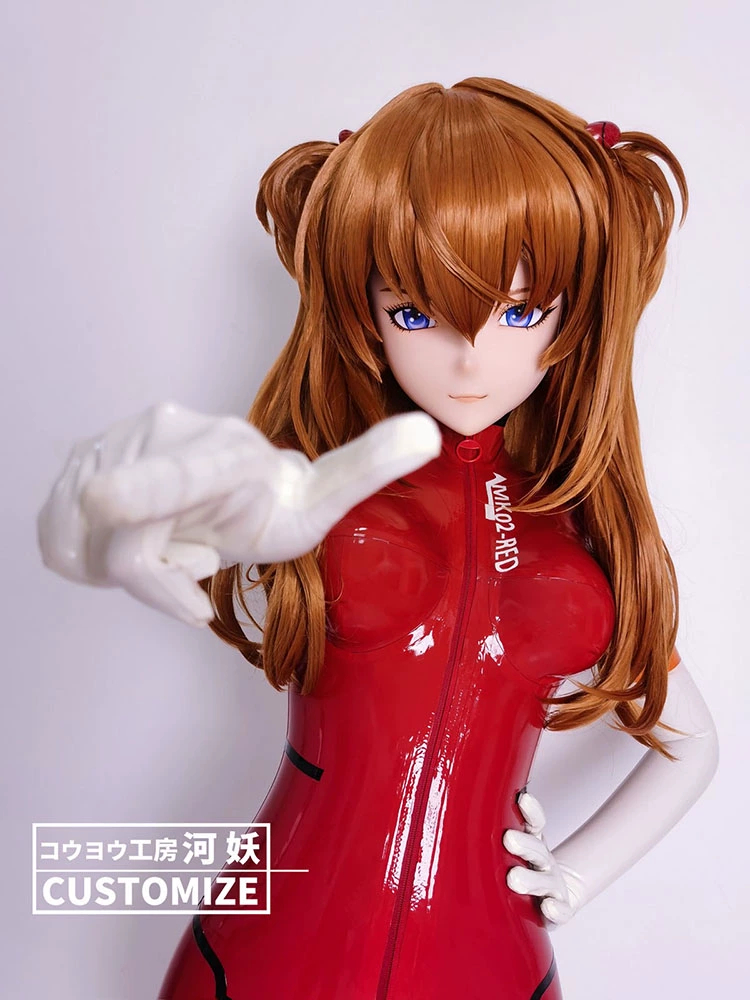 二次元美少女　可愛い　フルヘッド着ぐるみマスク(D-02)　通気孔付　高品質樹脂製　サイズオーダーメイド　全頭面　鍵つき　河妖工房製品　正規品保証　全国送料無料-3