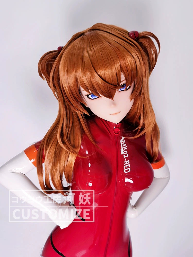 二次元美少女　可愛い　フルヘッド着ぐるみマスク(D-02)　通気孔付　高品質樹脂製　サイズオーダーメイド　全頭面　鍵つき　河妖工房製品　正規品保証　全国送料無料-4