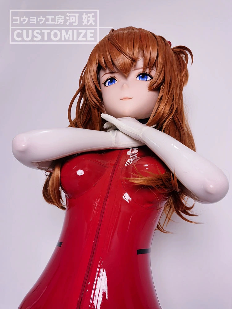 二次元美少女　可愛い　フルヘッド着ぐるみマスク(D-02)　通気孔付　高品質樹脂製　サイズオーダーメイド　全頭面　鍵つき　河妖工房製品　正規品保証　全国送料無料-5