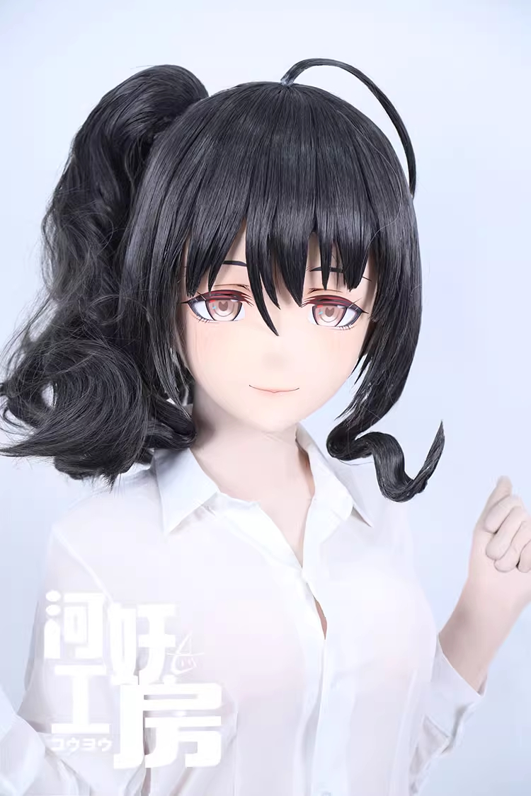 二次元美少女　可愛い　フルヘッド着ぐるみマスク(D-04)　通気孔付　高品質樹脂製　サイズオーダーメイド　全頭面　鍵つき　KIGURUMI変身　コスプレマスク　河妖工房製品　正規品保証　全国送料無料-1