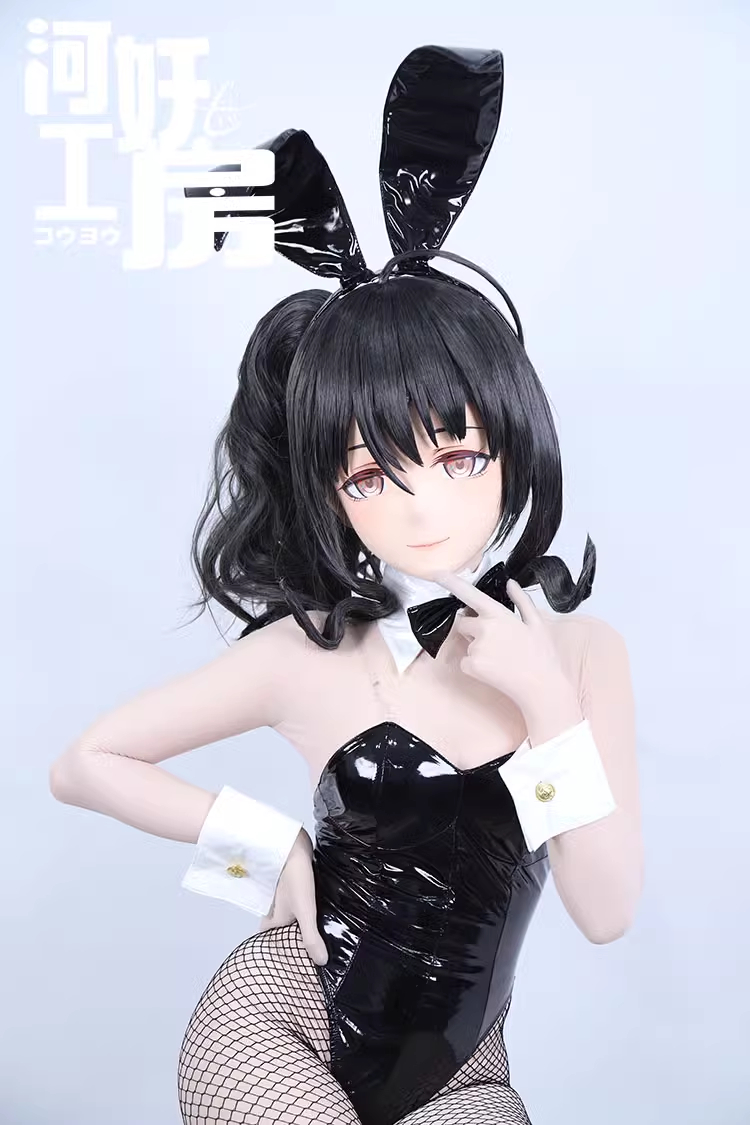 二次元美少女　可愛い　フルヘッド着ぐるみマスク(D-04)　通気孔付　高品質樹脂製　サイズオーダーメイド　全頭面　鍵つき　KIGURUMI変身　コスプレマスク　河妖工房製品　正規品保証　全国送料無料-4