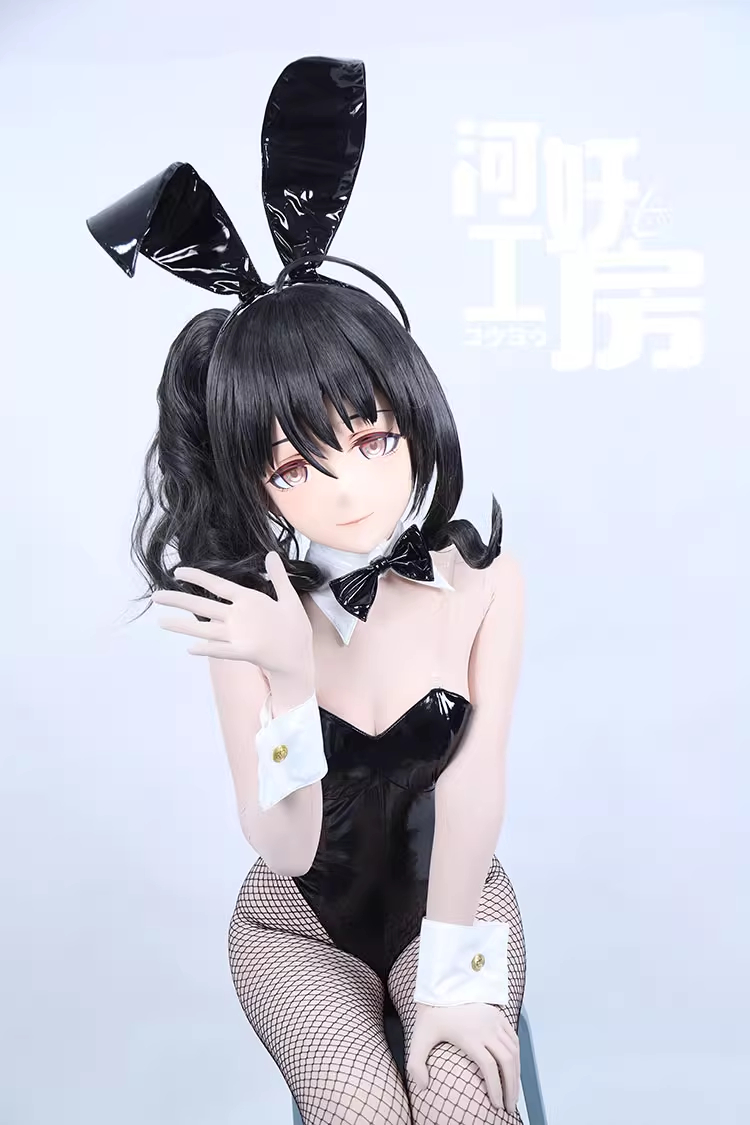 二次元美少女　可愛い　フルヘッド着ぐるみマスク(D-04)　通気孔付　高品質樹脂製　サイズオーダーメイド　全頭面　鍵つき　KIGURUMI変身　コスプレマスク　河妖工房製品　正規品保証　全国送料無料-5
