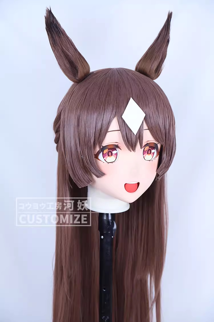 二次元美少女　フルヘッド着ぐるみマスク(C-01~C-10)　通気孔付　高品質樹脂製　サイズオーダーメイド　鍵つき全頭面　KIGURUMI変身　コスプレマスク　河妖工房製品　正規品保証　全国送料無料-4