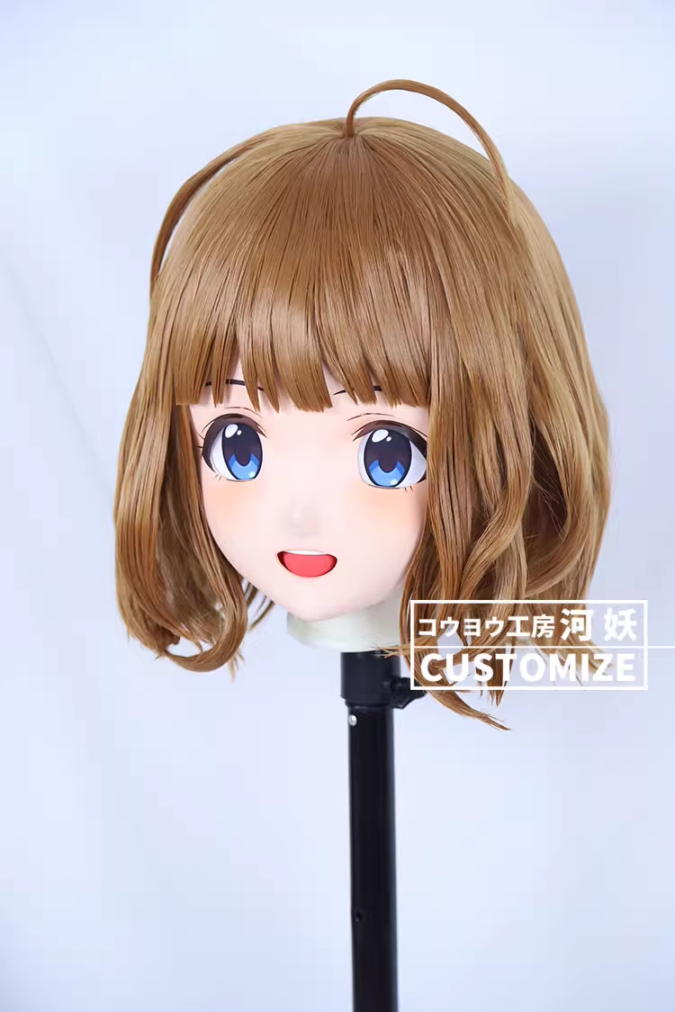 二次元美少女　フルヘッド着ぐるみマスク(C-01~C-10)　通気孔付　高品質樹脂製　サイズオーダーメイド　鍵つき全頭面　KIGURUMI変身　コスプレマスク　河妖工房製品　正規品保証　全国送料無料-6
