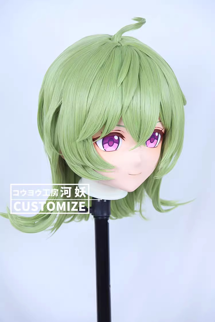 二次元美少女　フルヘッド着ぐるみマスク(C-01~C-10)　通気孔付　高品質樹脂製　サイズオーダーメイド　鍵つき全頭面　KIGURUMI変身　コスプレマスク　河妖工房製品　正規品保証　全国送料無料-10