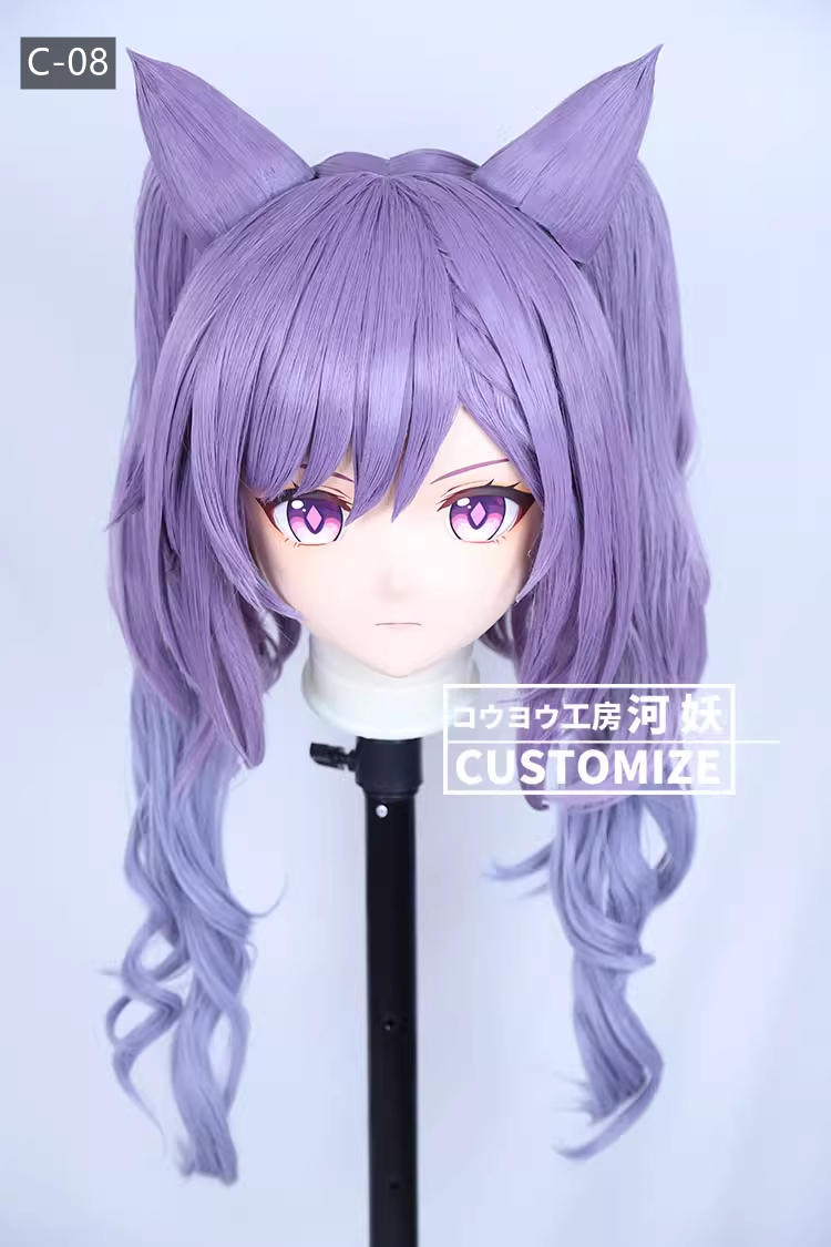 二次元美少女　フルヘッド着ぐるみマスク(C-01~C-10)　通気孔付　高品質樹脂製　サイズオーダーメイド　鍵つき全頭面　KIGURUMI変身　コスプレマスク　河妖工房製品　正規品保証　全国送料無料-15