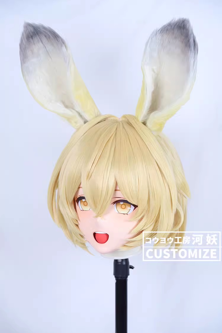 二次元美少女　フルヘッド着ぐるみマスク(C-11~C-20)　通気孔付　高品質樹脂製　サイズオーダーメイド　鍵つき全頭面　KIGURUMI変身　コスプレマスク　河妖工房製品　正規品保証　全国送料無料-2