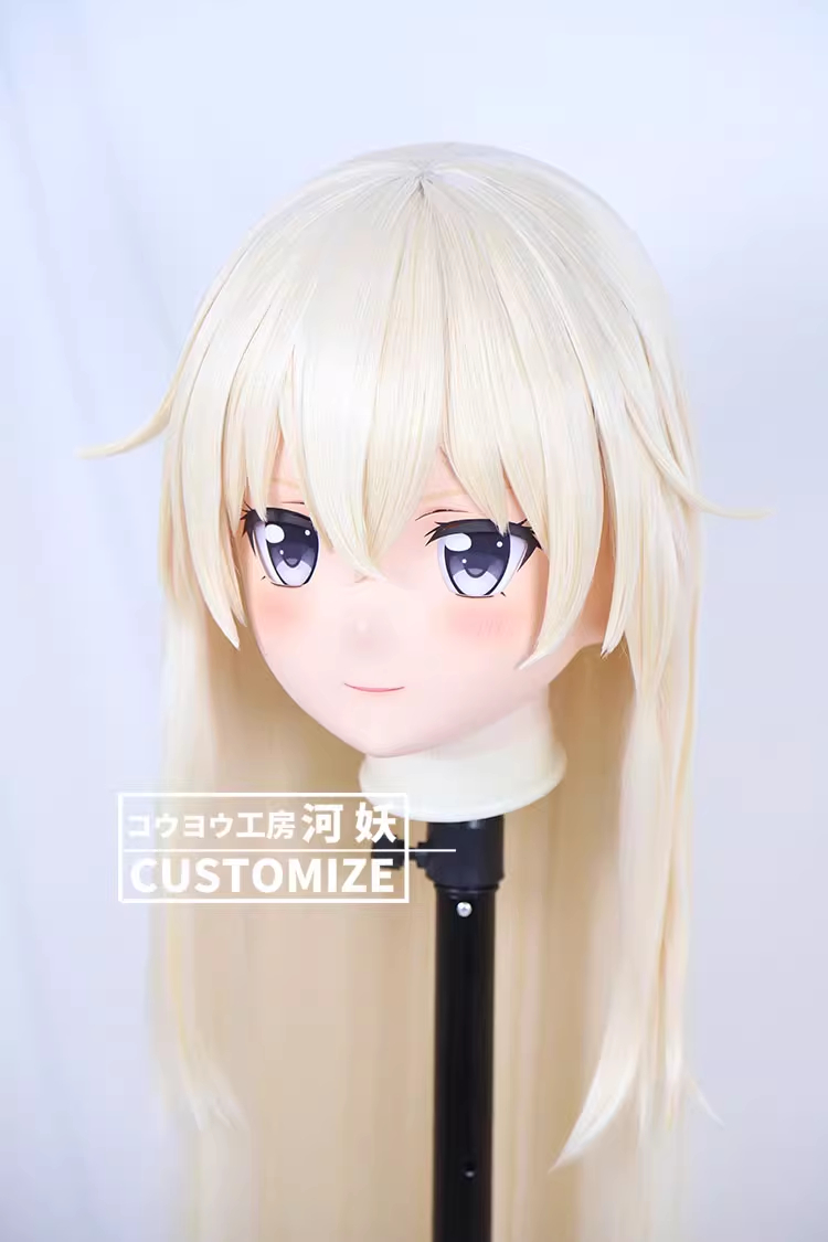 二次元美少女　フルヘッド着ぐるみマスク(C-11~C-20)　通気孔付　高品質樹脂製　サイズオーダーメイド　鍵つき全頭面　KIGURUMI変身　コスプレマスク　河妖工房製品　正規品保証　全国送料無料-4