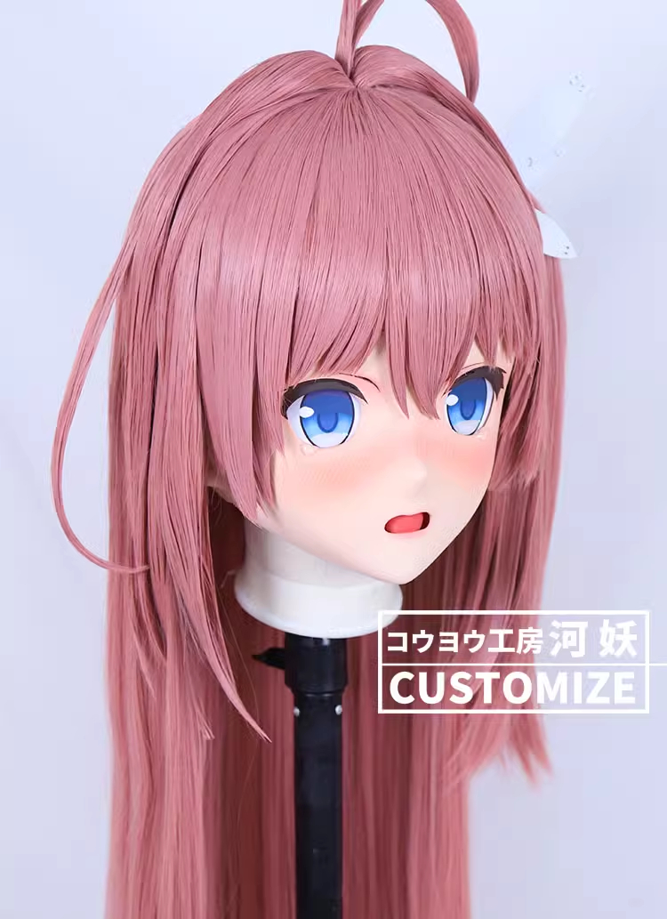 二次元美少女　フルヘッド着ぐるみマスク(C-11~C-20)　通気孔付　高品質樹脂製　サイズオーダーメイド　鍵つき全頭面　KIGURUMI変身　コスプレマスク　河妖工房製品　正規品保証　全国送料無料-6