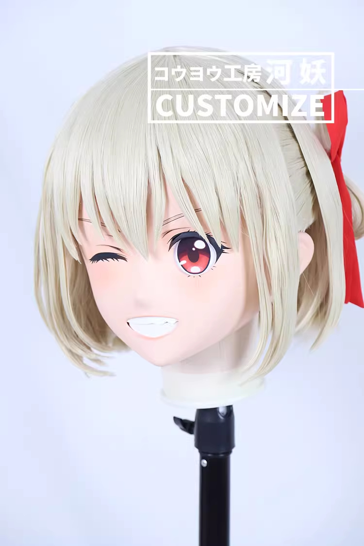 二次元美少女　フルヘッド着ぐるみマスク(C-11~C-20)　通気孔付　高品質樹脂製　サイズオーダーメイド　鍵つき全頭面　KIGURUMI変身　コスプレマスク　河妖工房製品　正規品保証　全国送料無料-19
