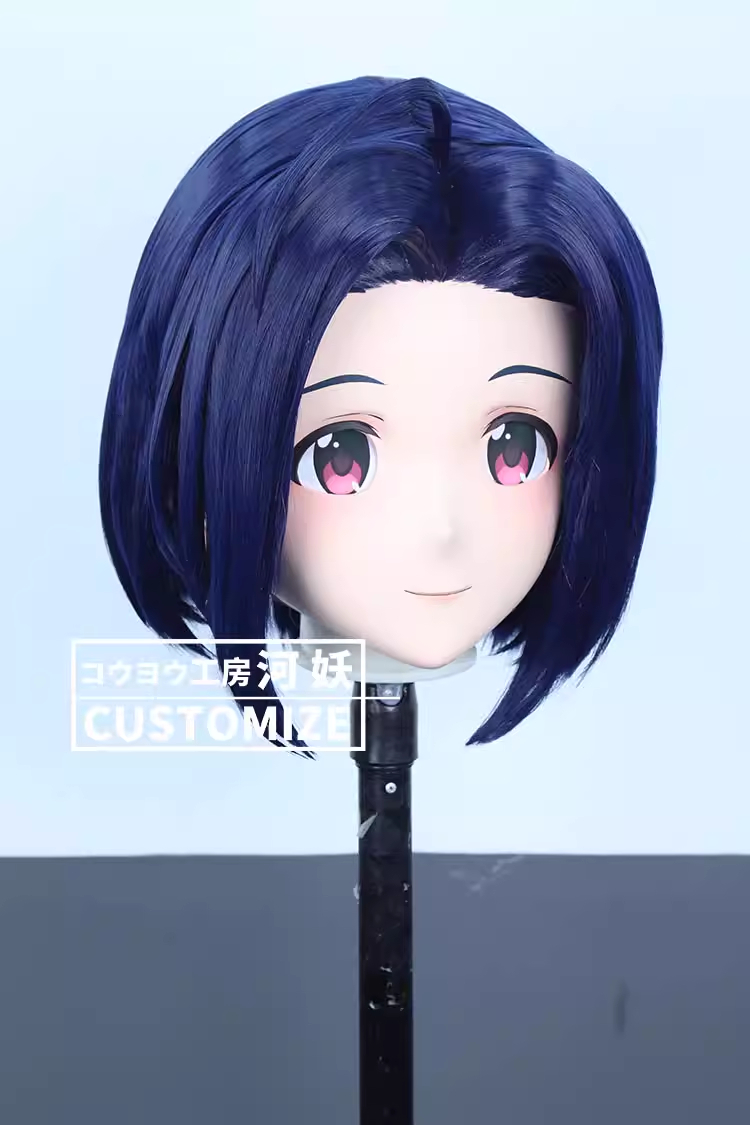 二次元美少女　フルヘッド着ぐるみマスク(C-21~C-30)　通気孔付　高品質樹脂製　サイズオーダーメイド　鍵つき全頭面　KIGURUMI変身　コスプレマスク　河妖工房製品　正規品保証　全国送料無料-4