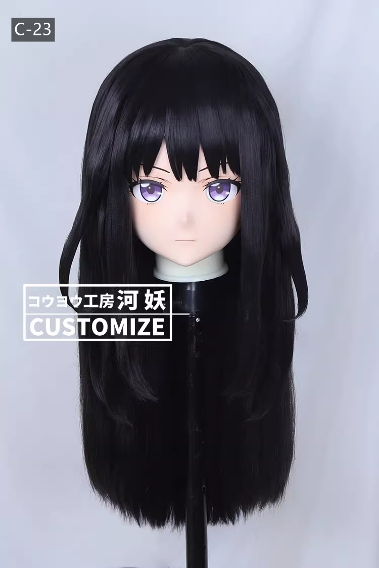 二次元美少女　フルヘッド着ぐるみマスク(C-21~C-30)　通気孔付　高品質樹脂製　サイズオーダーメイド　鍵つき全頭面　KIGURUMI変身　コスプレマスク　河妖工房製品　正規品保証　全国送料無料-5