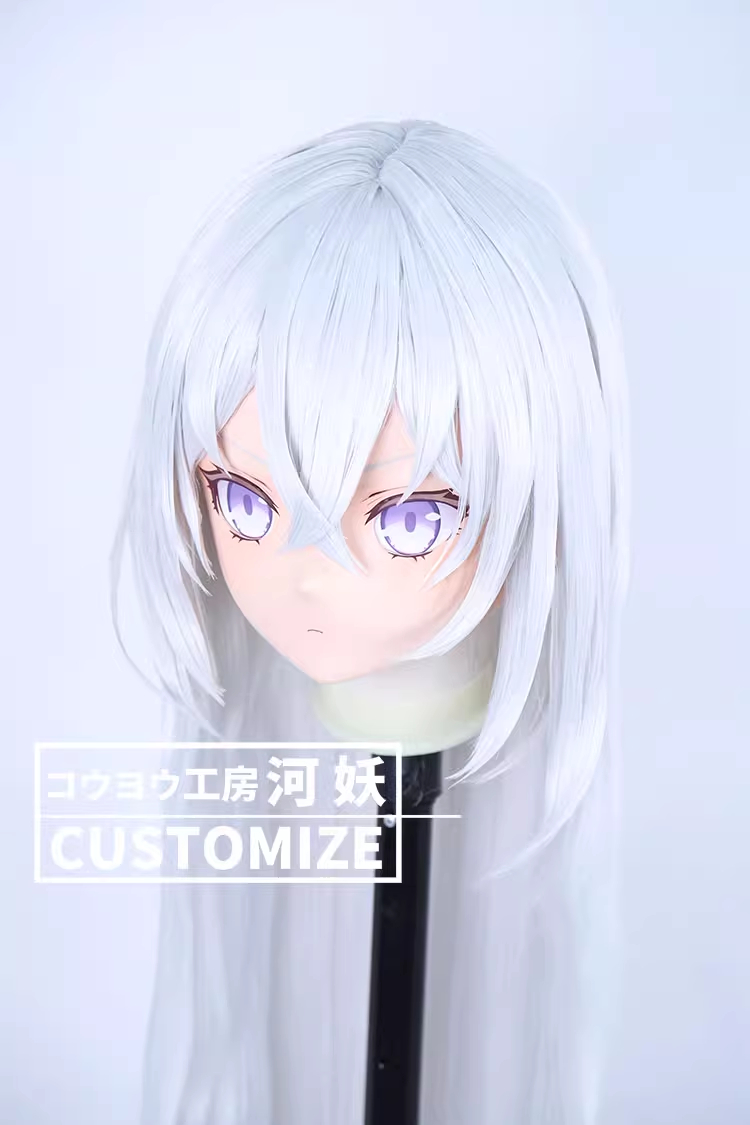 二次元美少女　フルヘッド着ぐるみマスク(C-21~C-30)　通気孔付　高品質樹脂製　サイズオーダーメイド　鍵つき全頭面　KIGURUMI変身　コスプレマスク　河妖工房製品　正規品保証　全国送料無料-18