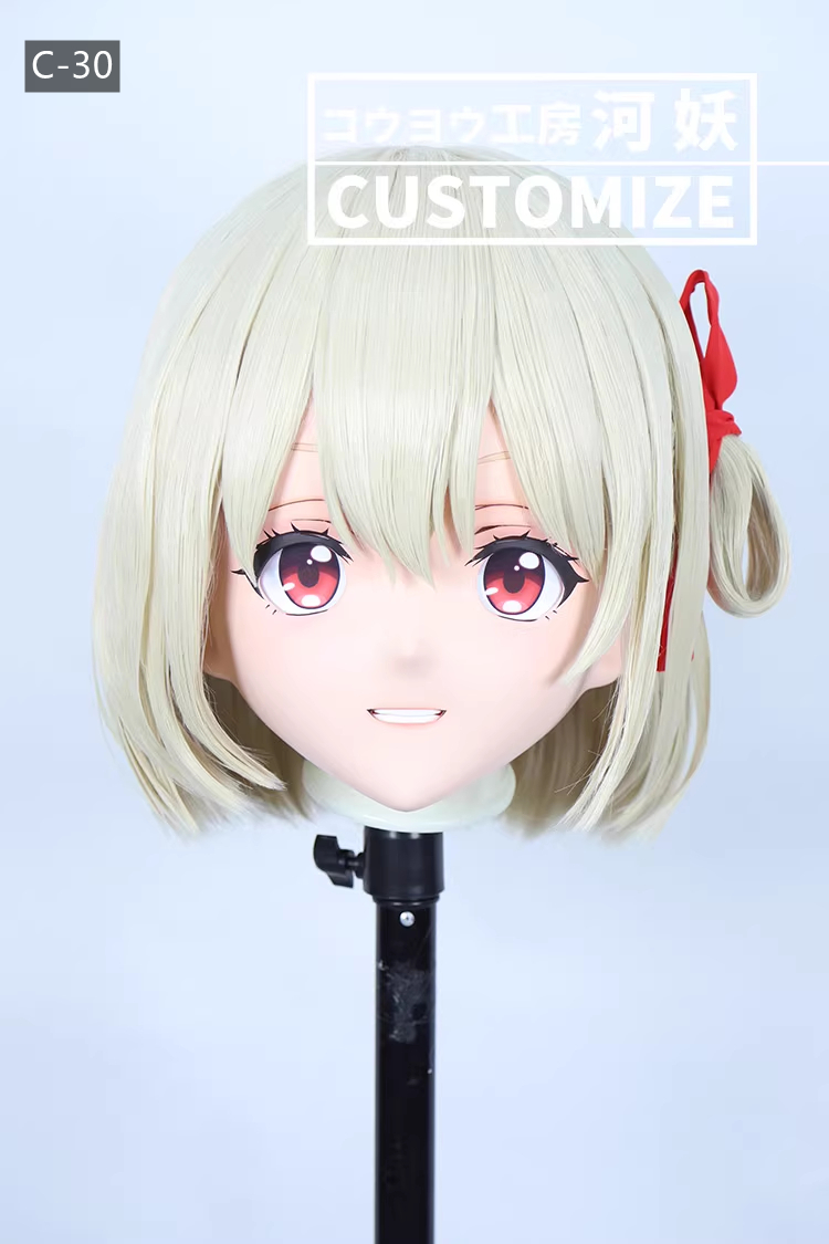 二次元美少女　フルヘッド着ぐるみマスク(C-21~C-30)　通気孔付　高品質樹脂製　サイズオーダーメイド　鍵つき全頭面　KIGURUMI変身　コスプレマスク　河妖工房製品　正規品保証　全国送料無料-19