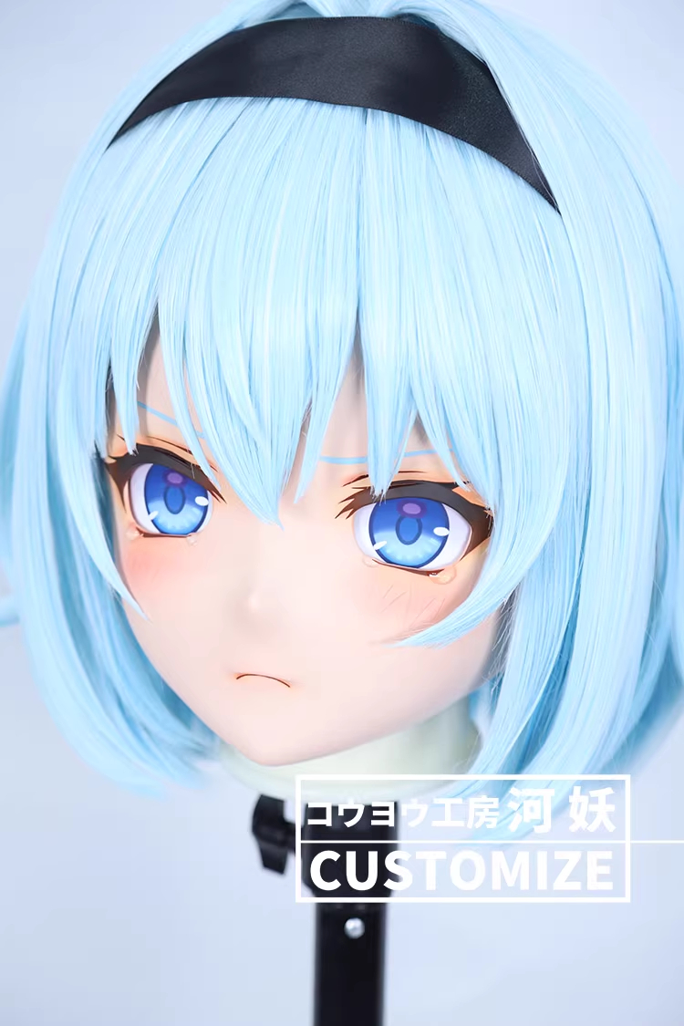 二次元美少女　フルヘッド着ぐるみマスク(C-31~C-40)　通気孔付　高品質樹脂製　サイズオーダーメイド　鍵つき全頭面　KIGURUMI変身　コスプレマスク　河妖工房製品　正規品保証　全国送料無料-2