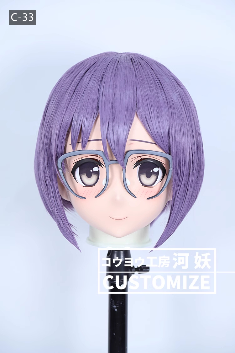 二次元美少女　フルヘッド着ぐるみマスク(C-31~C-40)　通気孔付　高品質樹脂製　サイズオーダーメイド　鍵つき全頭面　KIGURUMI変身　コスプレマスク　河妖工房製品　正規品保証　全国送料無料-5
