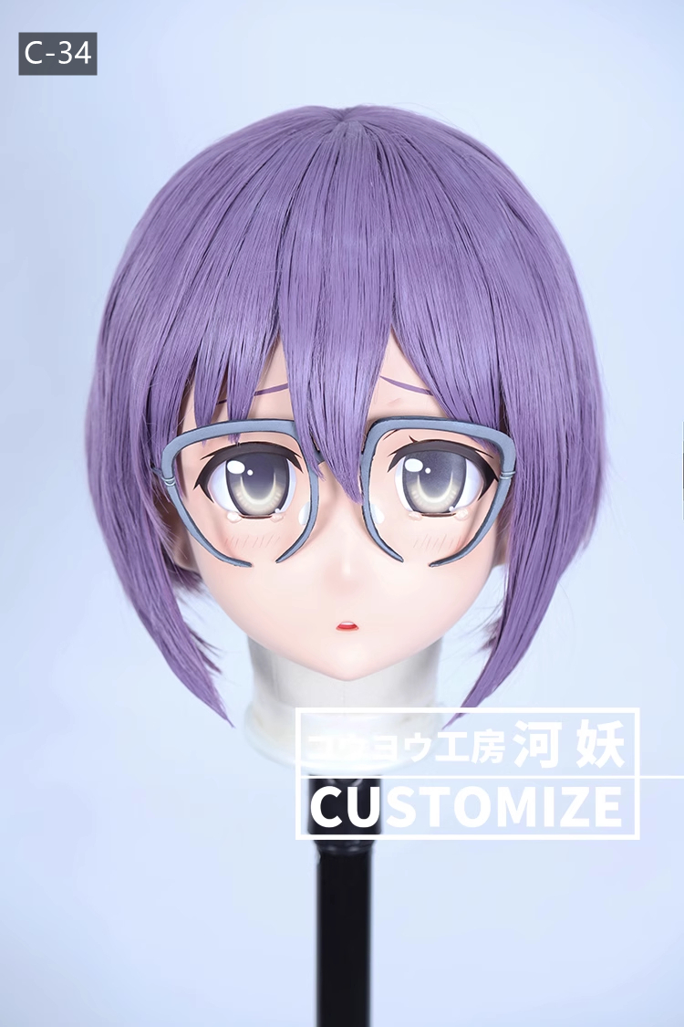二次元美少女　フルヘッド着ぐるみマスク(C-31~C-40)　通気孔付　高品質樹脂製　サイズオーダーメイド　鍵つき全頭面　KIGURUMI変身　コスプレマスク　河妖工房製品　正規品保証　全国送料無料-7
