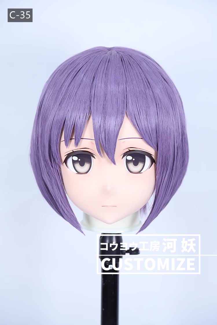 二次元美少女　フルヘッド着ぐるみマスク(C-31~C-40)　通気孔付　高品質樹脂製　サイズオーダーメイド　鍵つき全頭面　KIGURUMI変身　コスプレマスク　河妖工房製品　正規品保証　全国送料無料-8
