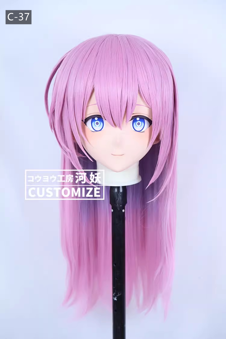 二次元美少女　フルヘッド着ぐるみマスク(C-31~C-40)　通気孔付　高品質樹脂製　サイズオーダーメイド　鍵つき全頭面　KIGURUMI変身　コスプレマスク　河妖工房製品　正規品保証　全国送料無料-12