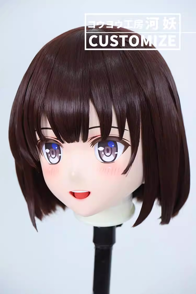 二次元美少女　フルヘッド着ぐるみマスク(C-31~C-40)　通気孔付　高品質樹脂製　サイズオーダーメイド　鍵つき全頭面　KIGURUMI変身　コスプレマスク　河妖工房製品　正規品保証　全国送料無料-17