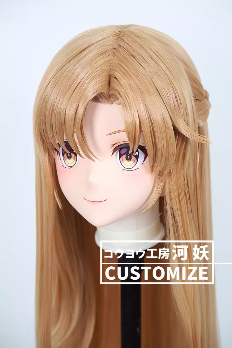 二次元美少女　フルヘッド着ぐるみマスク(C-41~C-50)　通気孔付　高品質樹脂製　サイズオーダーメイド　鍵つき全頭面　KIGURUMI変身　コスプレマスク　河妖工房製品　正規品保証　全国送料無料-4