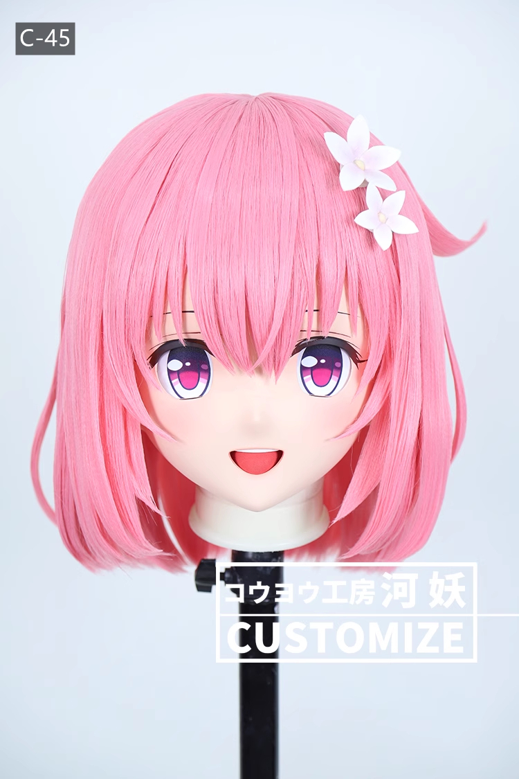 二次元美少女　フルヘッド着ぐるみマスク(C-41~C-50)　通気孔付　高品質樹脂製　サイズオーダーメイド　鍵つき全頭面　KIGURUMI変身　コスプレマスク　河妖工房製品　正規品保証　全国送料無料-9