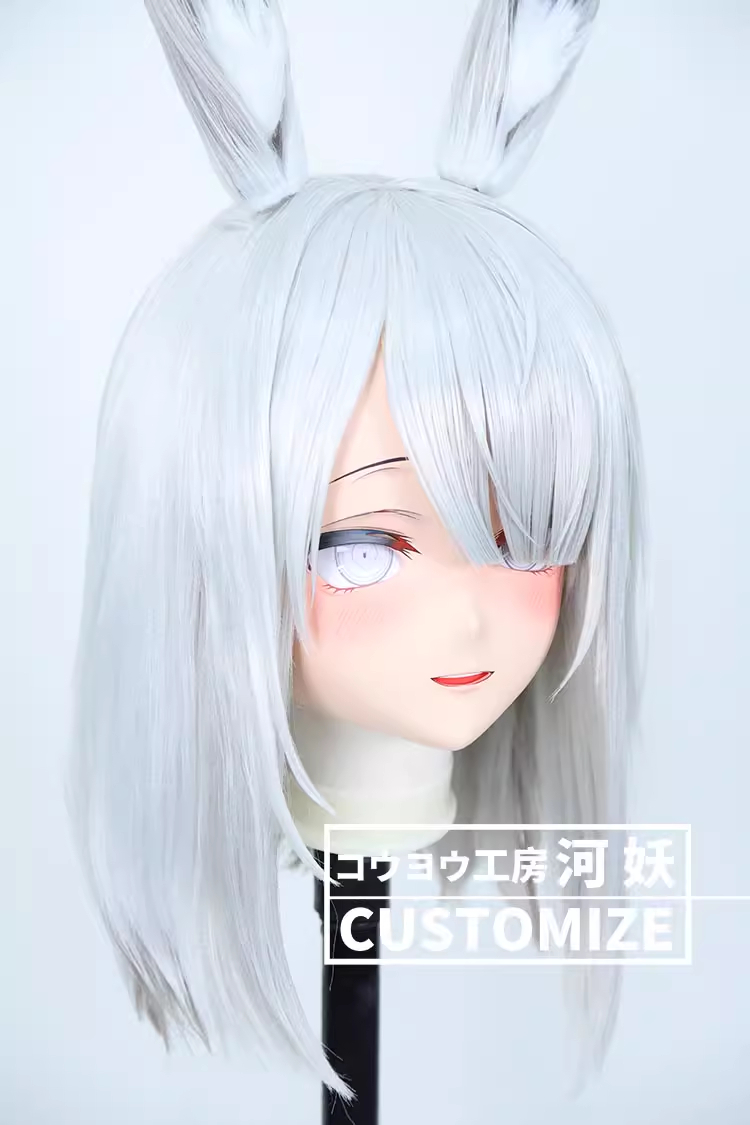 二次元美少女　フルヘッド着ぐるみマスク(C-51~C-60)　通気孔付　高品質樹脂製　サイズオーダーメイド　鍵つき全頭面　KIGURUMI変身　コスプレマスク　河妖工房製品　正規品保証　全国送料無料-4