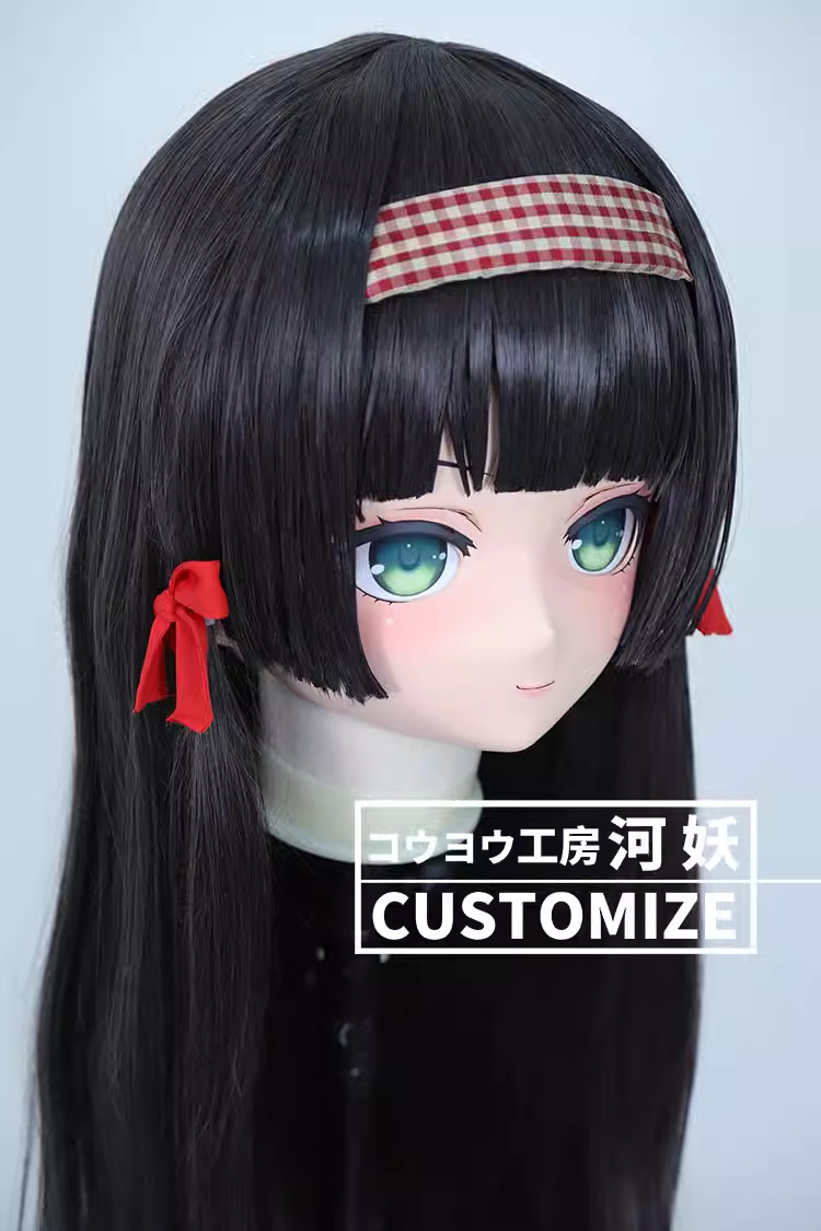 二次元美少女　フルヘッド着ぐるみマスク(C-51~C-60)　通気孔付　高品質樹脂製　サイズオーダーメイド　鍵つき全頭面　KIGURUMI変身　コスプレマスク　河妖工房製品　正規品保証　全国送料無料-6