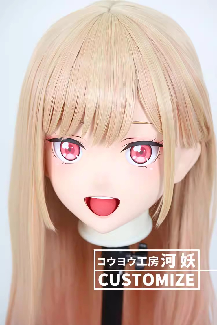 二次元美少女　フルヘッド着ぐるみマスク(C-51~C-60)　通気孔付　高品質樹脂製　サイズオーダーメイド　鍵つき全頭面　KIGURUMI変身　コスプレマスク　河妖工房製品　正規品保証　全国送料無料-8
