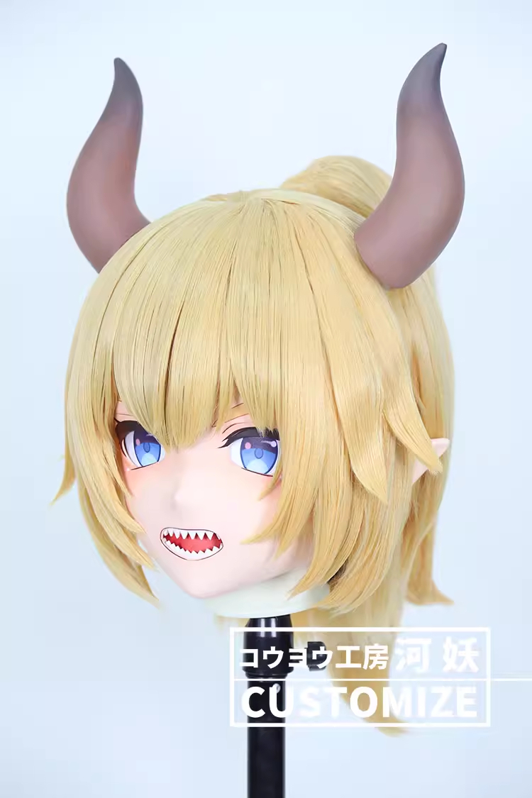 二次元美少女　フルヘッド着ぐるみマスク(C-51~C-60)　通気孔付　高品質樹脂製　サイズオーダーメイド　鍵つき全頭面　KIGURUMI変身　コスプレマスク　河妖工房製品　正規品保証　全国送料無料-16
