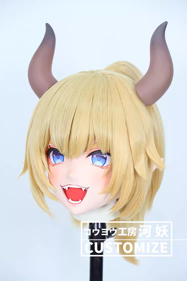 二次元美少女　フルヘッド着ぐるみマスク(C-51~C-60)　通気孔付　高品質樹脂製　サイズオーダーメイド　鍵つき全頭面　KIGURUMI変身　コスプレマスク　河妖工房製品　正規品保証　全国送料無料-18