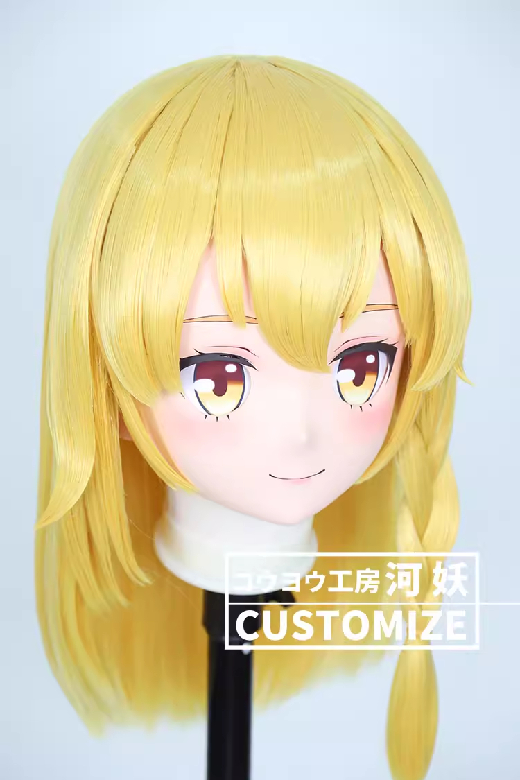 二次元美少女　フルヘッド着ぐるみマスク(C-61~C-70)　通気孔付　高品質樹脂製　サイズオーダーメイド　鍵つき全頭面　KIGURUMI変身　コスプレマスク　河妖工房製品　正規品保証　全国送料無料-4