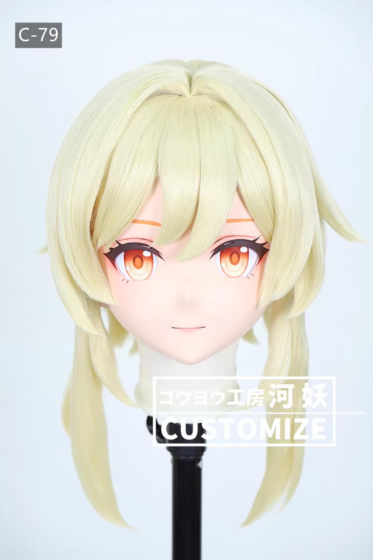 二次元美少女　フルヘッド着ぐるみマスク(C-71~C-80)　通気孔付　高品質樹脂製　サイズオーダーメイド　鍵つき全頭面　KIGURUMI変身　コスプレマスク　河妖工房製品　正規品保証　全国送料無料-17