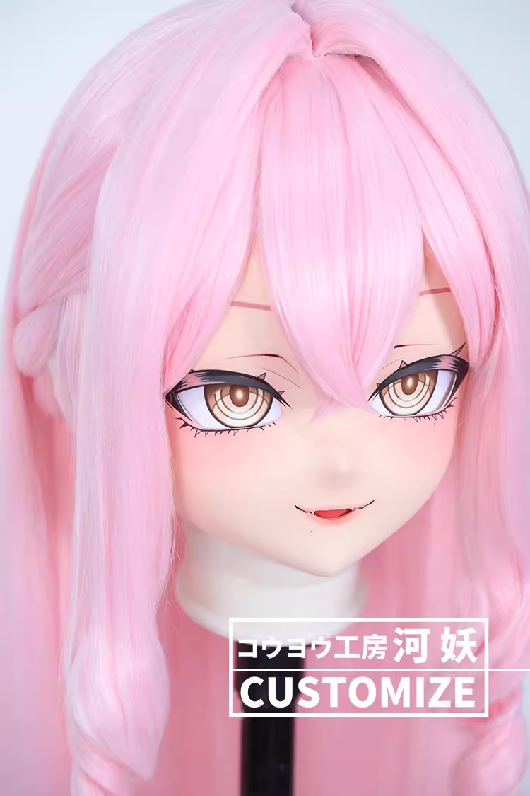 二次元美少女　フルヘッド着ぐるみマスク(C-81~C-90)　通気孔付　高品質樹脂製　サイズオーダーメイド　鍵つき全頭面　KIGURUMI変身　コスプレマスク　河妖工房製品　正規品保証　全国送料無料-3