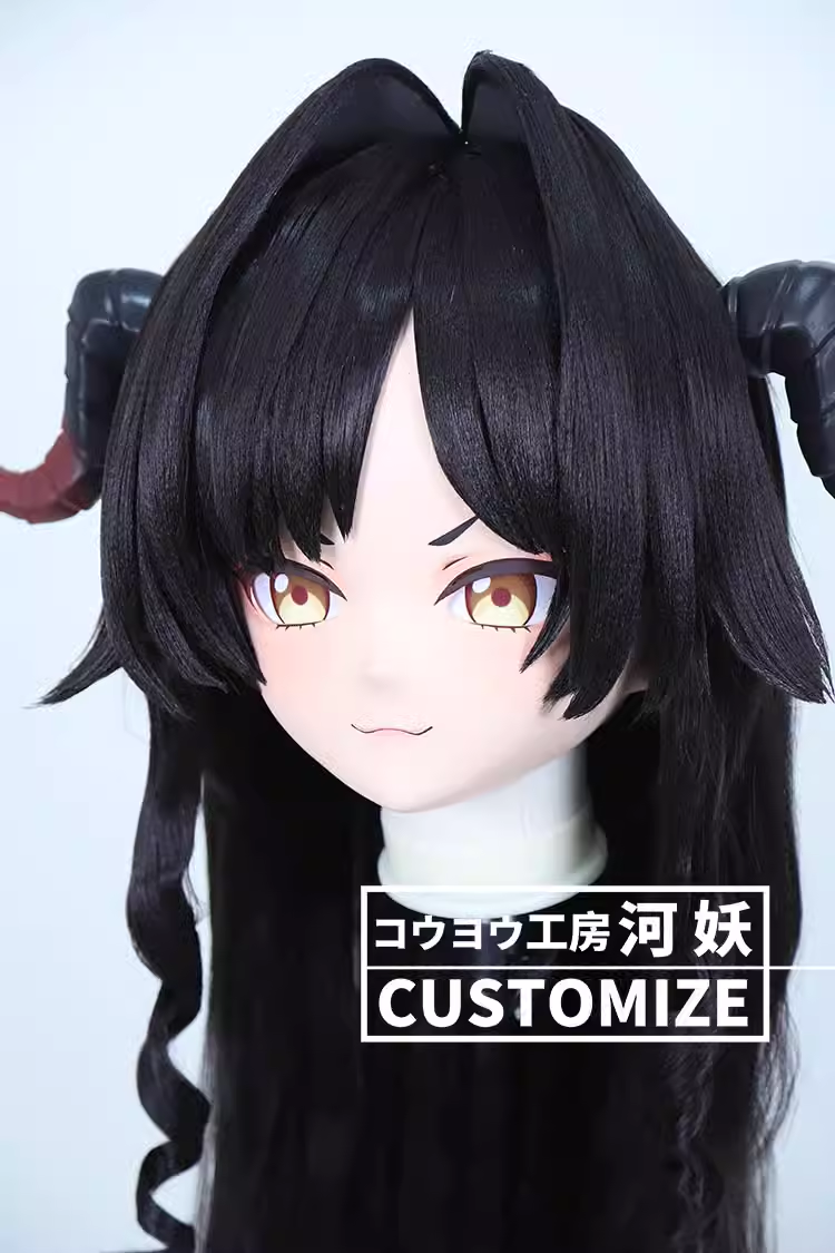 二次元美少女　フルヘッド着ぐるみマスク(C-81~C-90)　通気孔付　高品質樹脂製　サイズオーダーメイド　鍵つき全頭面　KIGURUMI変身　コスプレマスク　河妖工房製品　正規品保証　全国送料無料-5