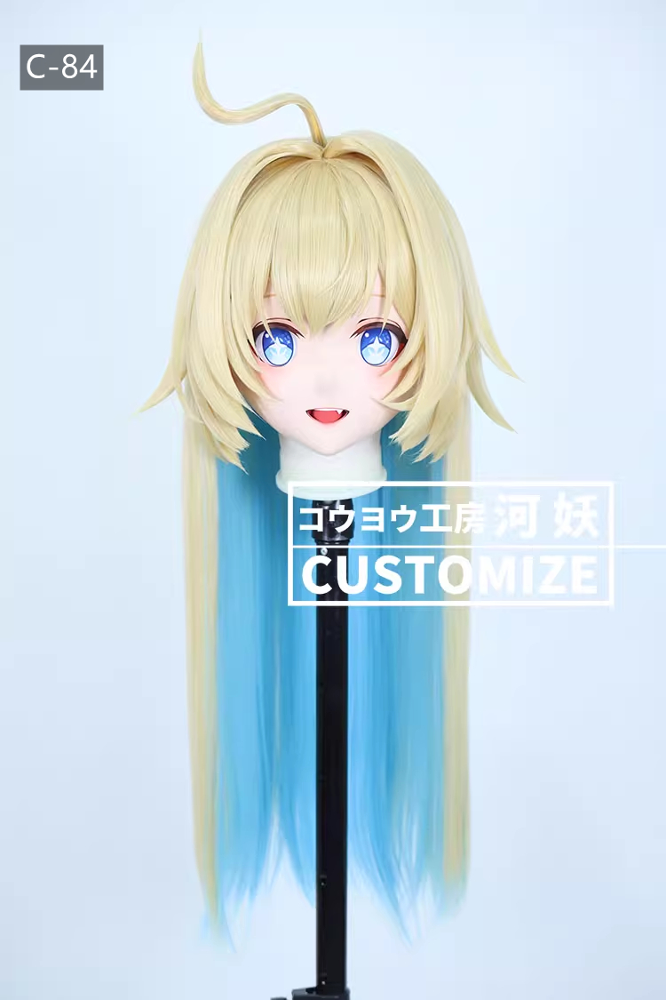 二次元美少女　フルヘッド着ぐるみマスク(C-81~C-90)　通気孔付　高品質樹脂製　サイズオーダーメイド　鍵つき全頭面　KIGURUMI変身　コスプレマスク　河妖工房製品　正規品保証　全国送料無料-9