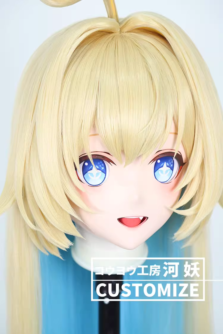 二次元美少女　フルヘッド着ぐるみマスク(C-81~C-90)　通気孔付　高品質樹脂製　サイズオーダーメイド　鍵つき全頭面　KIGURUMI変身　コスプレマスク　河妖工房製品　正規品保証　全国送料無料-10