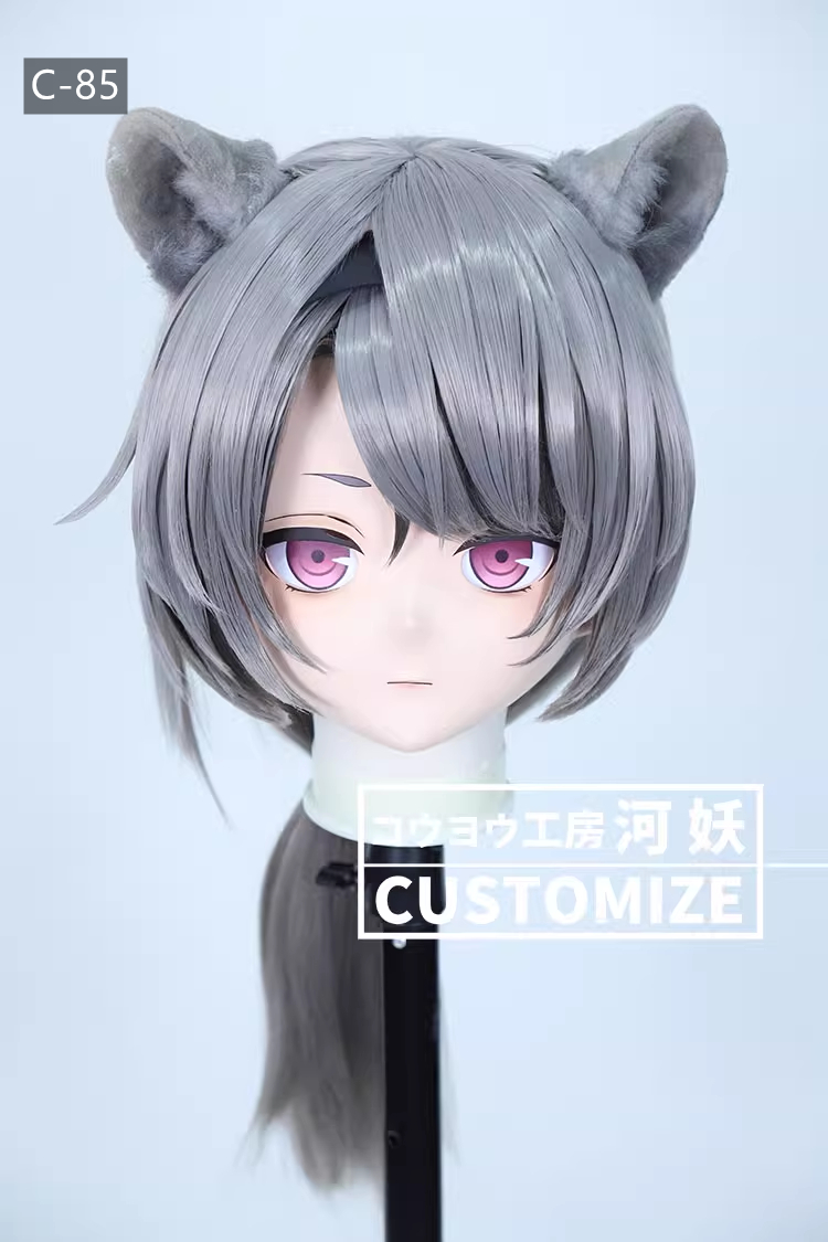 二次元美少女　フルヘッド着ぐるみマスク(C-81~C-90)　通気孔付　高品質樹脂製　サイズオーダーメイド　鍵つき全頭面　KIGURUMI変身　コスプレマスク　河妖工房製品　正規品保証　全国送料無料-12