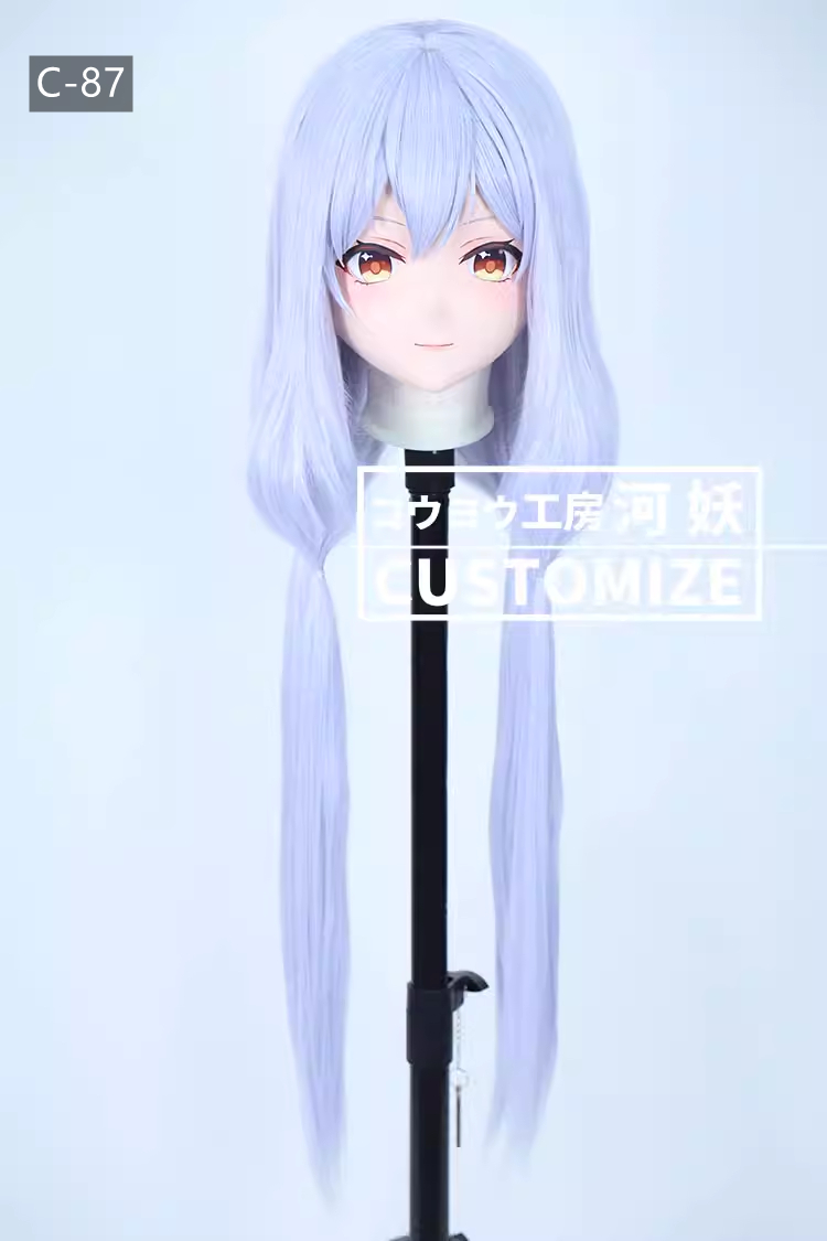 二次元美少女　フルヘッド着ぐるみマスク(C-81~C-90)　通気孔付　高品質樹脂製　サイズオーダーメイド　鍵つき全頭面　KIGURUMI変身　コスプレマスク　河妖工房製品　正規品保証　全国送料無料-16