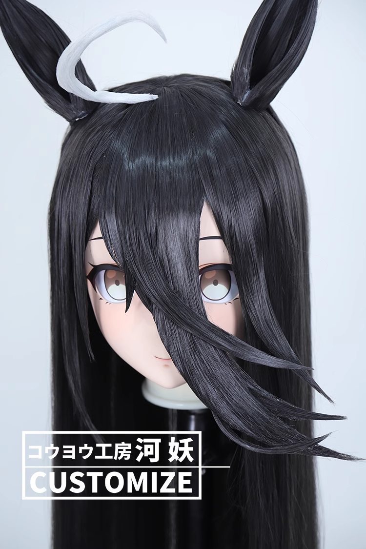 フルヘッド　KIGURUMIマスク(C-91~C-100)　通気孔付　高品質樹脂製　サイズオーダーメイド　かぎ付き全頭面　二次元美少女　コスプレマスク　河妖工房製品　正規品保証　全国送料無料-3
